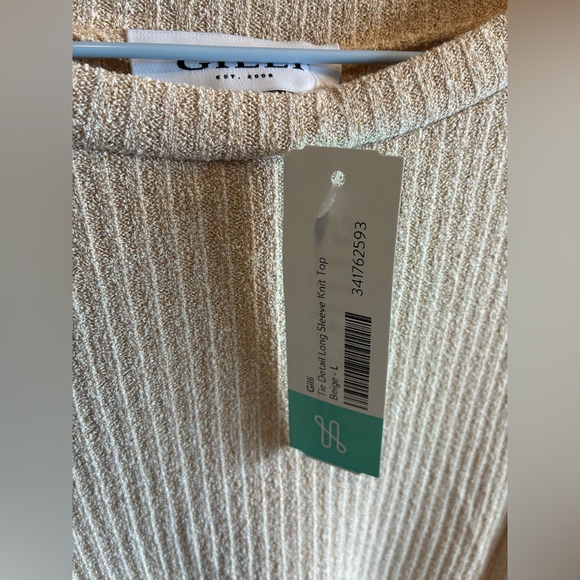 Gilli Cream Ribbed Knit Top - Picture 3 of 4